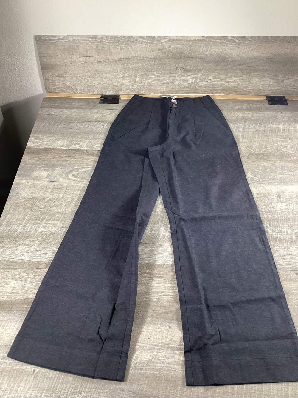 Marine Layer Flora High Waisted Trouser Navy Wide Leg Pants Size 2